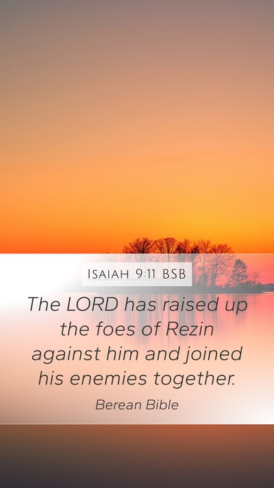 Isaiah 9:11 BSB Mobile Phone Wallpaper - The LORD has raised up the foes of Rezin against - Mobile Bible Verse Wallpaper