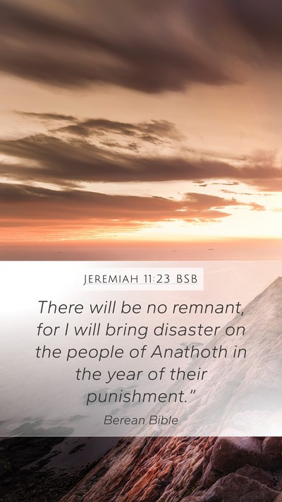 Jeremiah 11:23 BSB Mobile Phone Wallpaper - There will be no remnant, for I will bring - Mobile Bible Verse Wallpaper