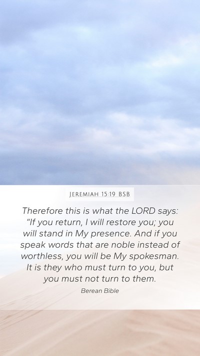 Jeremiah 15:19 BSB Bible Verse Image