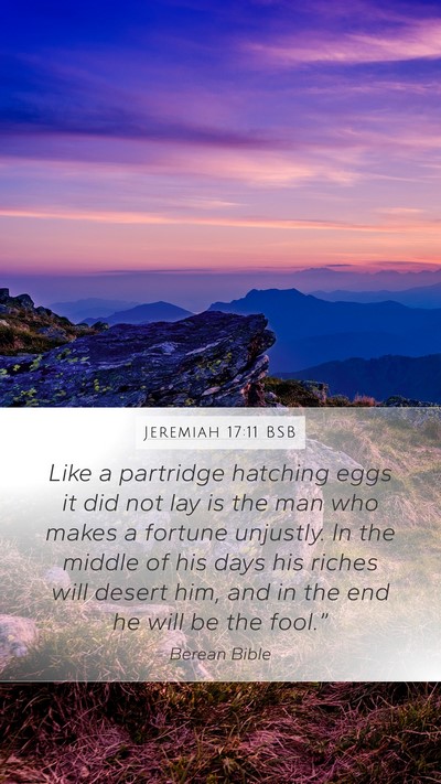 Jeremiah 17:11 BSB Bible Verse Image