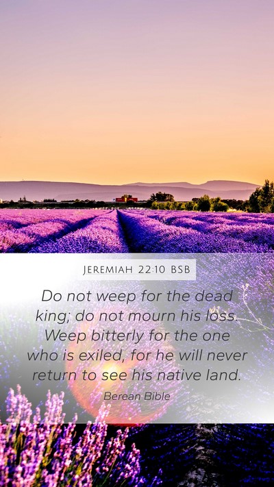 Jeremiah 22:10 BSB Bible Verse Image