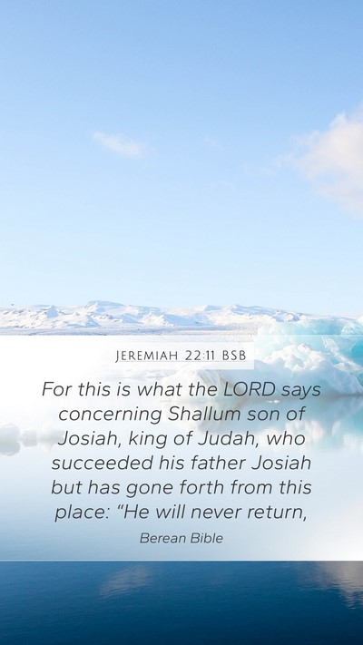 Jeremiah 22:11 BSB Bible Verse Image