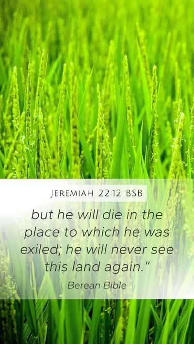 Jeremiah 22:12 BSB Mobile Phone Wallpaper - but he will die in the place to which he was - Mobile Bible Verse Wallpaper