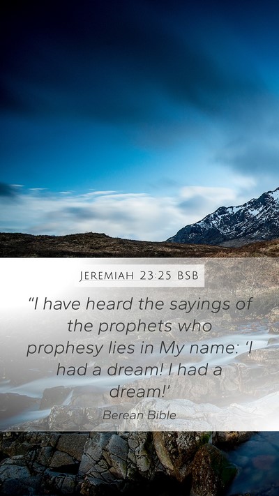 Jeremiah 23:25 BSB Bible Verse Image