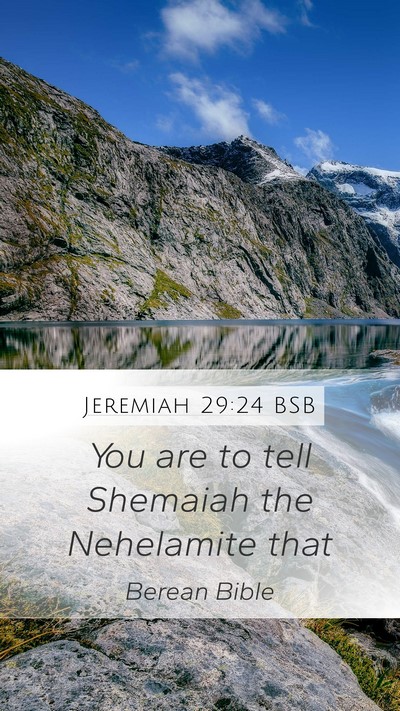 Jeremiah 29:24 BSB Bible Verse Image
