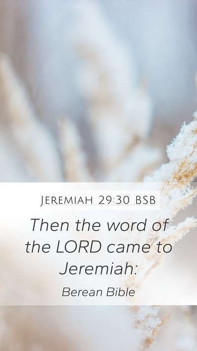 Jeremiah 29:30 BSB Bible Verse Image