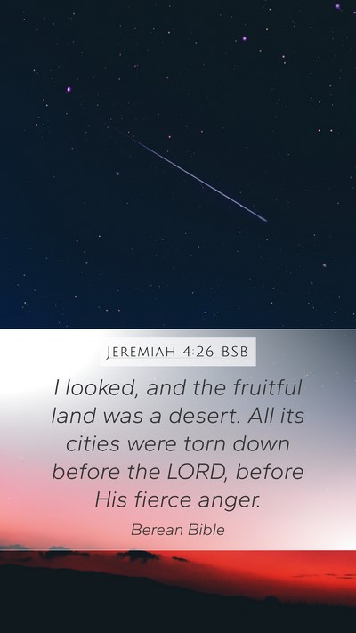 Jeremiah 4:26 BSB Mobile Phone Wallpaper - I looked, and the fruitful land was a desert. All - Mobile Bible Verse Wallpaper