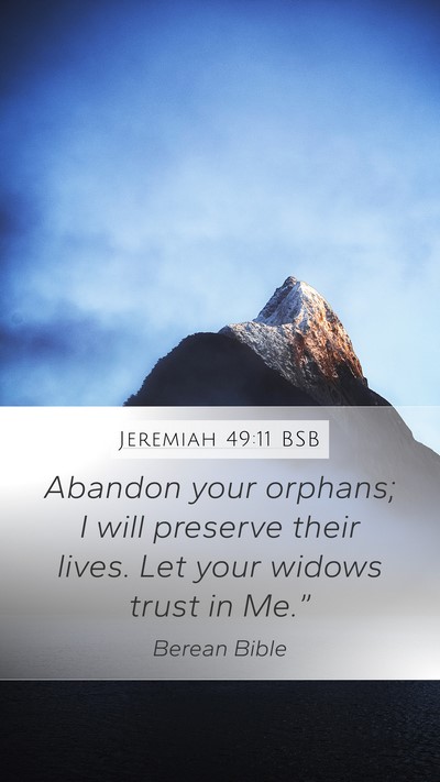 Jeremiah 49:11 BSB Bible Verse Image