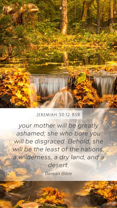Jeremiah 50:12 BSB Bible Verse Image