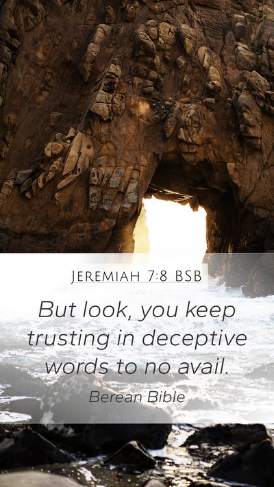 Jeremiah 7:8 BSB Bible Verse Image