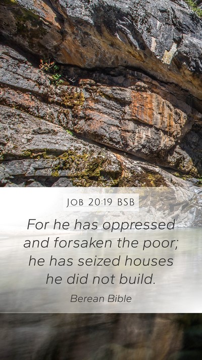 Job 20:19 BSB Bible Verse Image