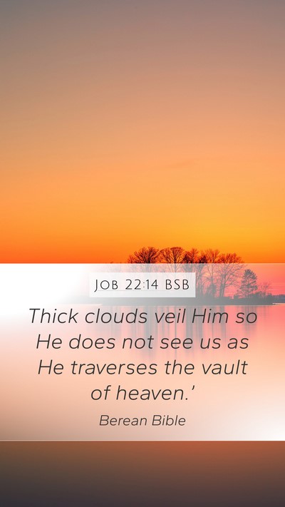 Job 22:14 BSB Bible Verse Image