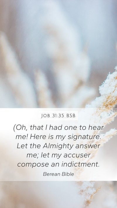 Job 31:35 BSB Bible Verse Image