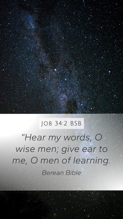 Job 34:2 BSB Bible Verse Image