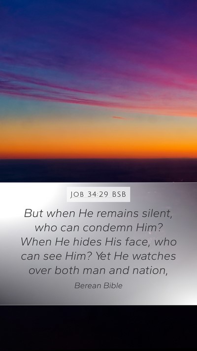 Job 34:29 BSB Bible Verse Image