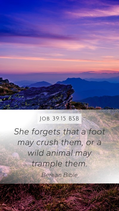 Job 39:15 BSB Mobile Phone Wallpaper - She forgets that a foot may crush them, or a wild - Mobile Bible Verse Wallpaper