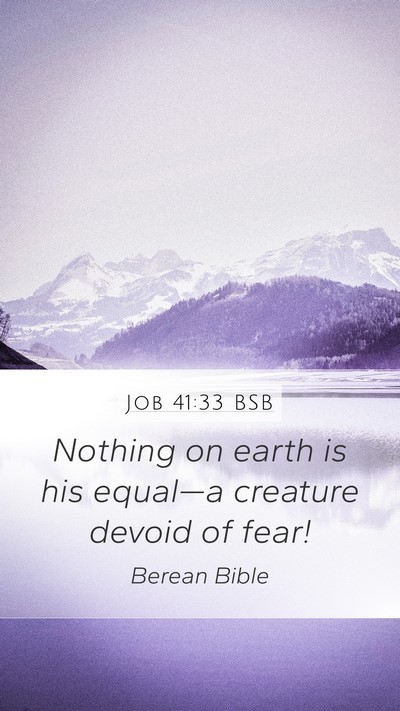 Job 41:33 BSB Mobile Phone Wallpaper - Nothing on earth is his equal—a creature devoid - Mobile Bible Verse Wallpaper