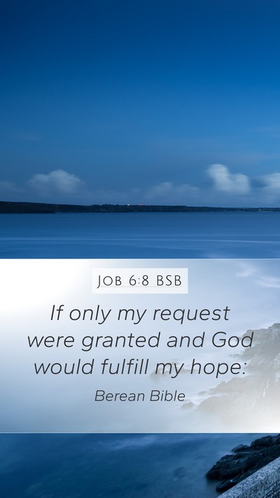 Job 6:8 BSB Mobile Phone Wallpaper - If only my request were granted and God would - Mobile Bible Verse Wallpaper
