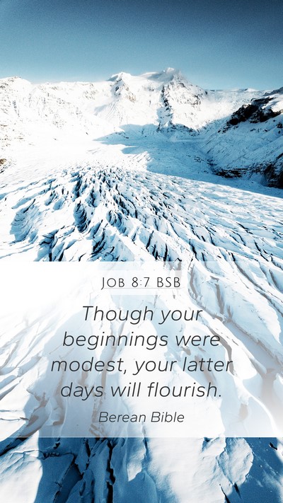 Job 8:7 BSB Bible Verse Image
