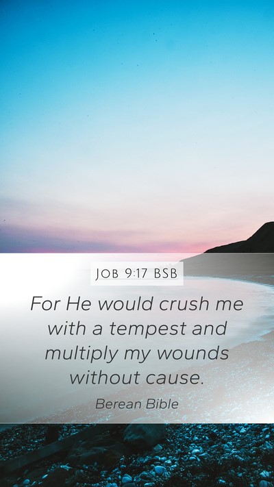 Job 9:17 BSB Bible Verse Image