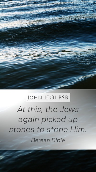 John 10:31 BSB Bible Verse Image