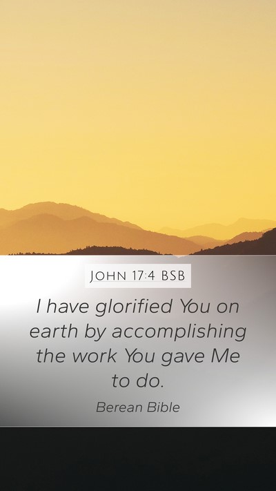 John 17:4 BSB Bible Verse Image