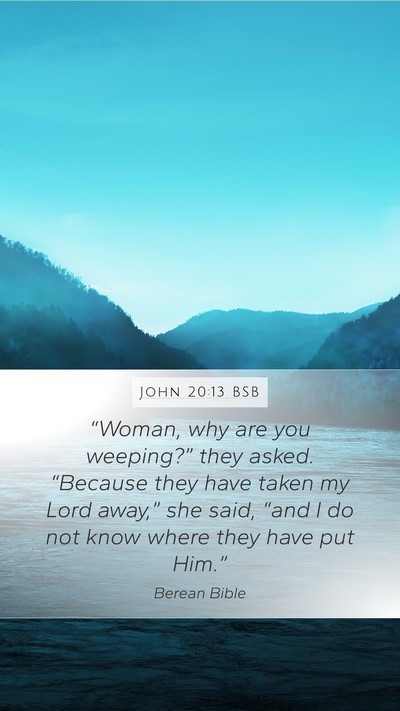 John 20:13 BSB Bible Verse Image