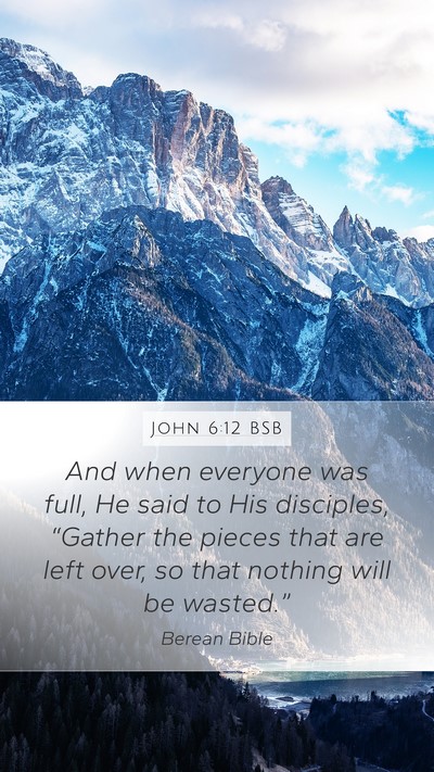 John 6:12 BSB Mobile Phone Wallpaper - And when everyone was full, He said to His - Mobile Bible Verse Wallpaper