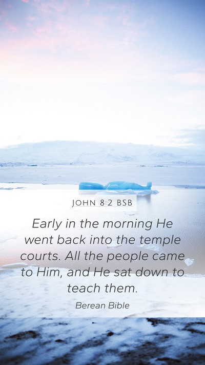 John 8:2 BSB Bible Verse Image