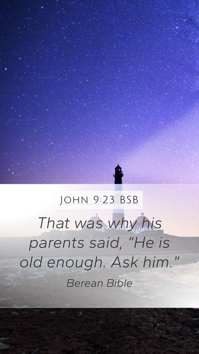John 9:23 BSB Mobile Phone Wallpaper - That was why his parents said, “He is old - Mobile Bible Verse Wallpaper