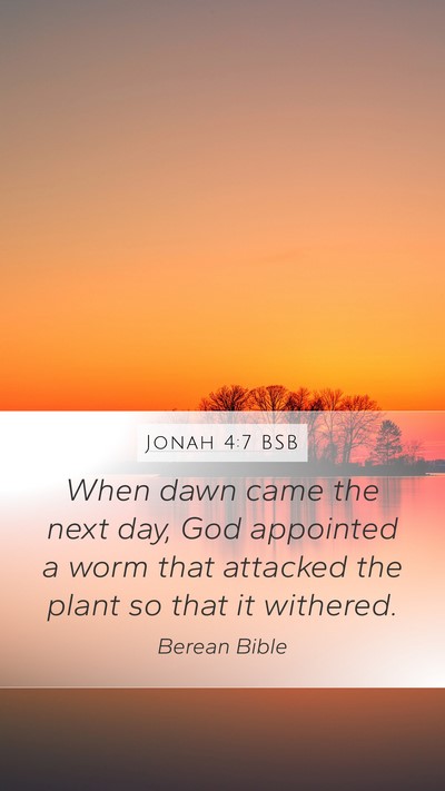 Jonah 4:7 BSB Bible Verse Image