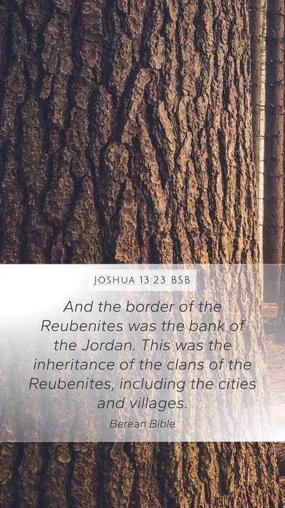 Joshua 13:23 BSB Mobile Phone Wallpaper - And the border of the Reubenites was the bank of - Mobile Bible Verse Wallpaper