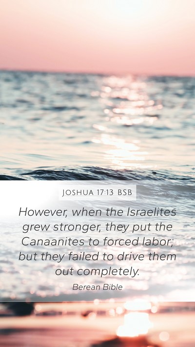 Joshua 17:13 BSB Mobile Phone Wallpaper - However, when the Israelites grew stronger, they - Mobile Bible Verse Wallpaper