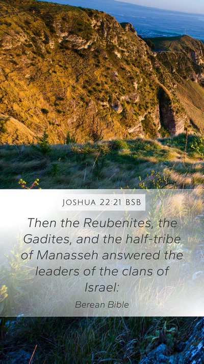 Joshua 22:21 BSB Mobile Phone Wallpaper - Then the Reubenites, the Gadites, and the - Mobile Bible Verse Wallpaper