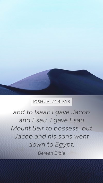 Joshua 24:4 BSB Bible Verse Image