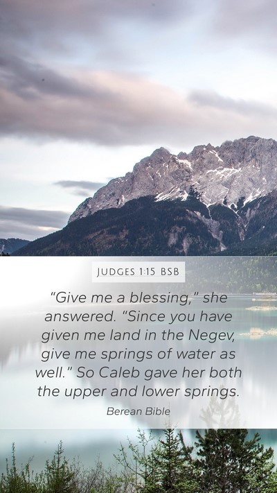 Judges 1:15 BSB Bible Verse Image