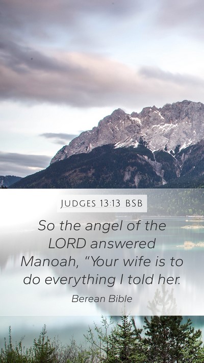 Judges 13:13 BSB Mobile Phone Wallpaper - So the angel of the LORD answered Manoah, “Your - Mobile Bible Verse Wallpaper
