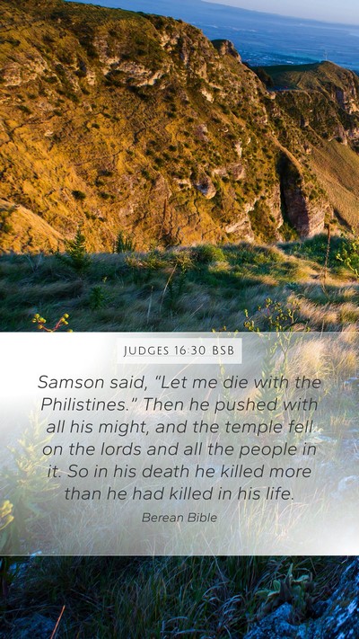 Judges 16:30 BSB Bible Verse Image