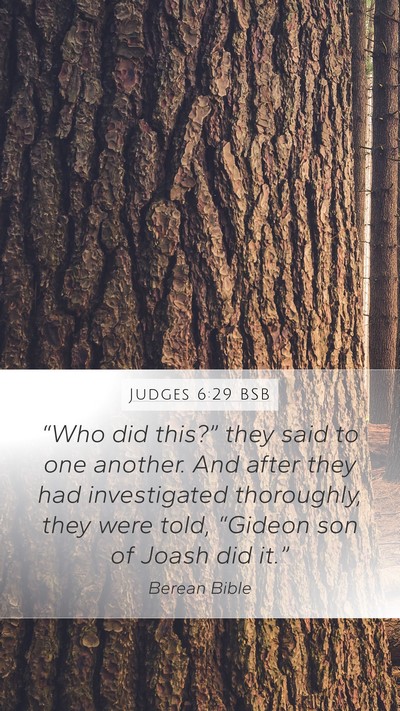 Judges 6:29 BSB Bible Verse Image