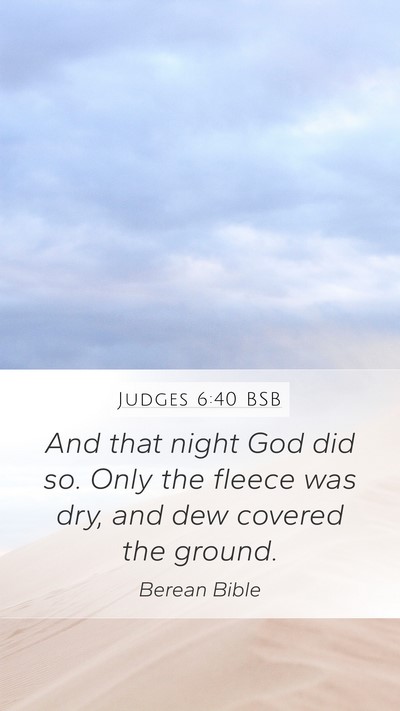 Judges 6:40 BSB Mobile Phone Wallpaper - And that night God did so. Only the fleece was - Mobile Bible Verse Wallpaper