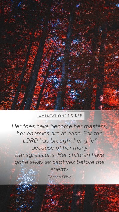 Lamentations 1:5 BSB Bible Verse Image