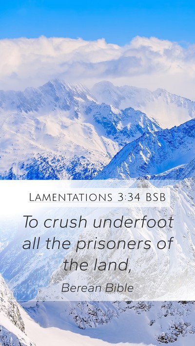 Lamentations 3:34 BSB Bible Verse Image