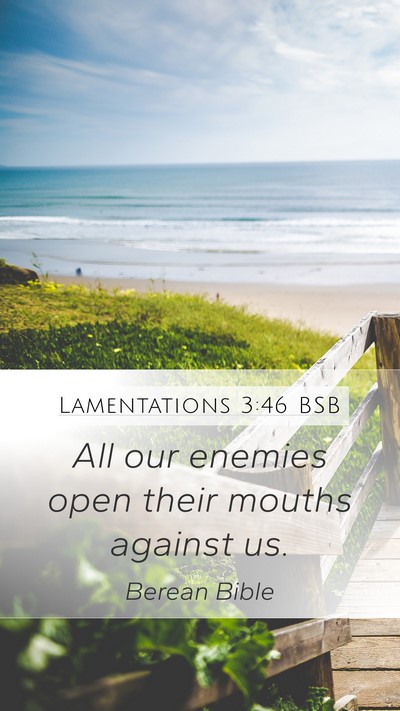 Lamentations 3:46 BSB Bible Verse Image