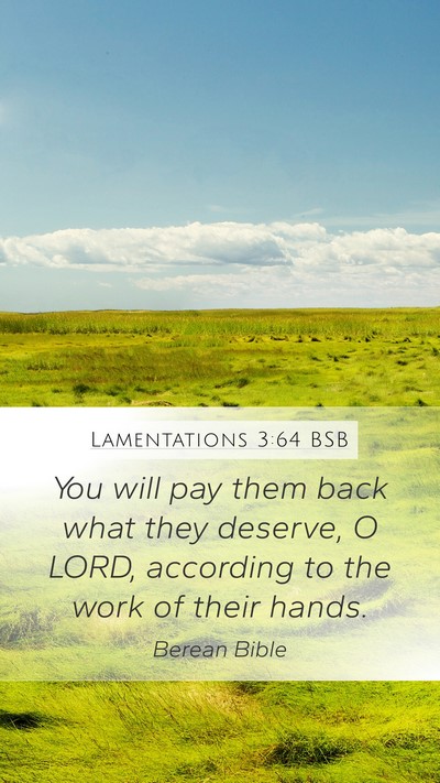 Lamentations 3:64 BSB Mobile Phone Wallpaper - You will pay them back what they deserve, O LORD, - Mobile Bible Verse Wallpaper