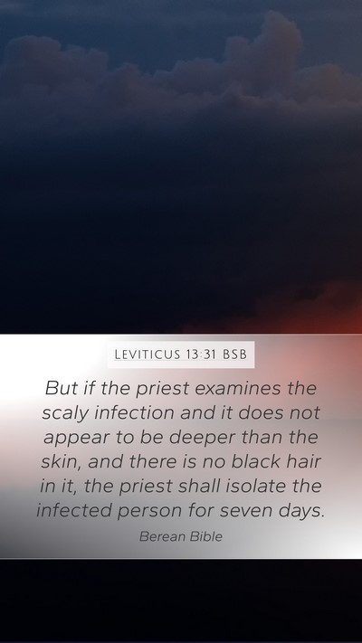 Leviticus 13:31 BSB Mobile Phone Wallpaper - But if the priest examines the scaly infection - Mobile Bible Verse Wallpaper