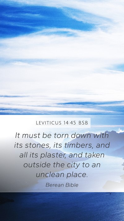 Leviticus 14:45 BSB Mobile Phone Wallpaper - It must be torn down with its stones, its - Mobile Bible Verse Wallpaper