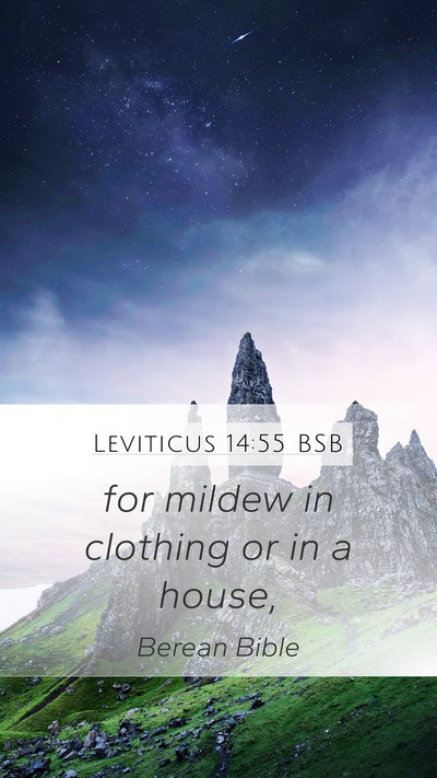 Leviticus 14:55 BSB Mobile Phone Wallpaper - for mildew in clothing or in a - Mobile Bible Verse Wallpaper