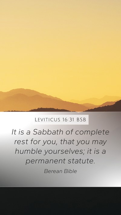 Leviticus 16:31 BSB Bible Verse Image