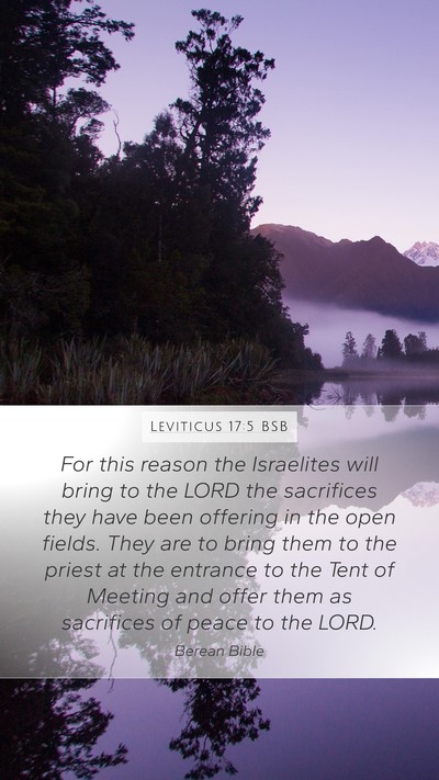 Leviticus 17:5 BSB Mobile Phone Wallpaper - For this reason the Israelites will bring to the - Mobile Bible Verse Wallpaper