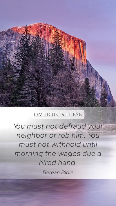 Leviticus 19:13 BSB Bible Verse Image